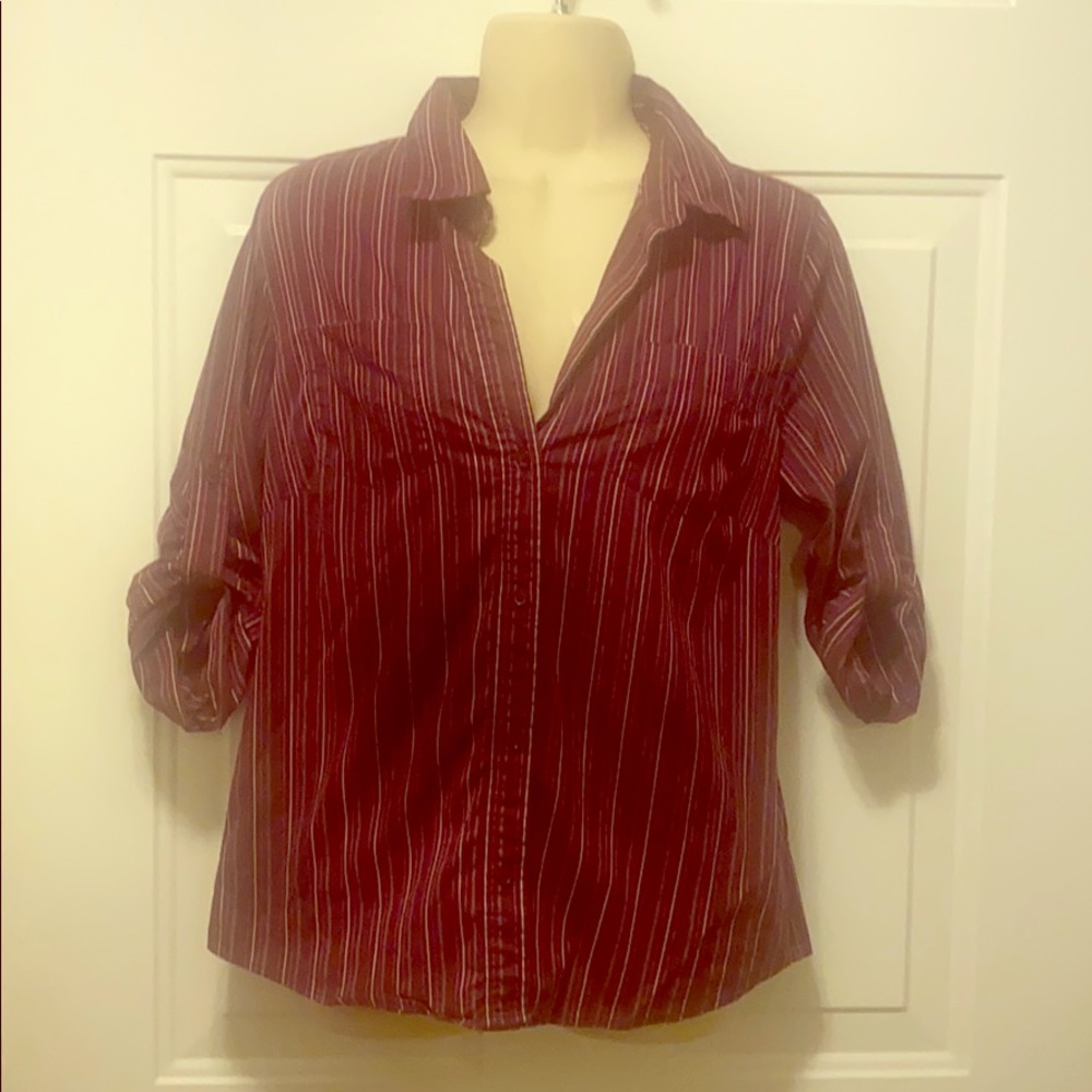Button down, 3/4 length sleeve Top
